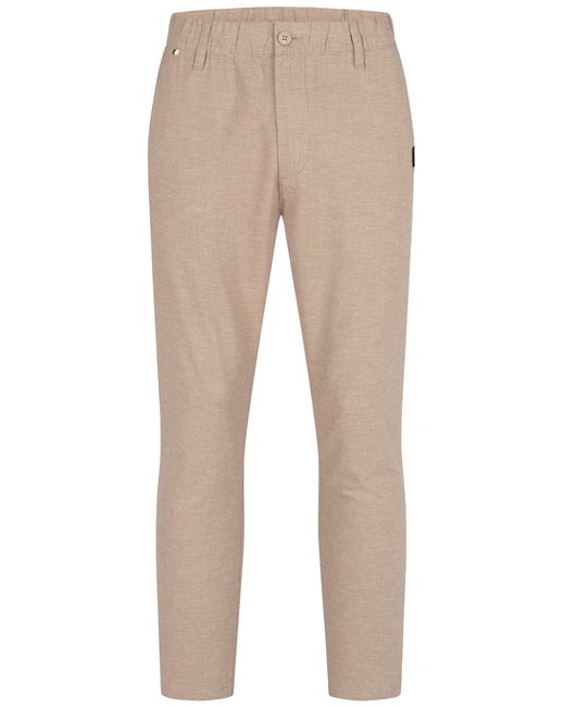 INDICODE Leinenhose INNandos elastischem Bund mit Knopf- und Reißverschluss in Natural für Herren