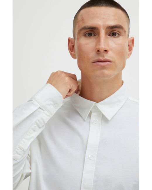 Solid Langarmhemd SDDanladi SH 21107368 in White für Herren