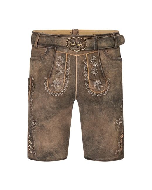 Wiesnkönig Trachtenlederhose Lederhose Max in Gray für Herren