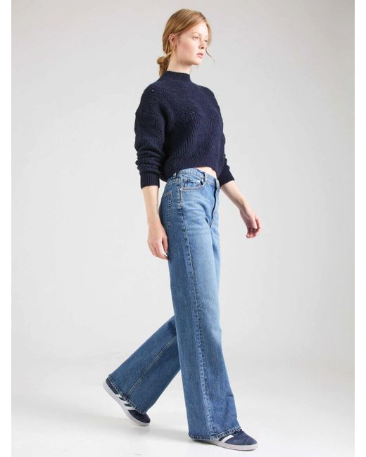 Superdry Blue Strickpullover (1-tlg) Lochmuster