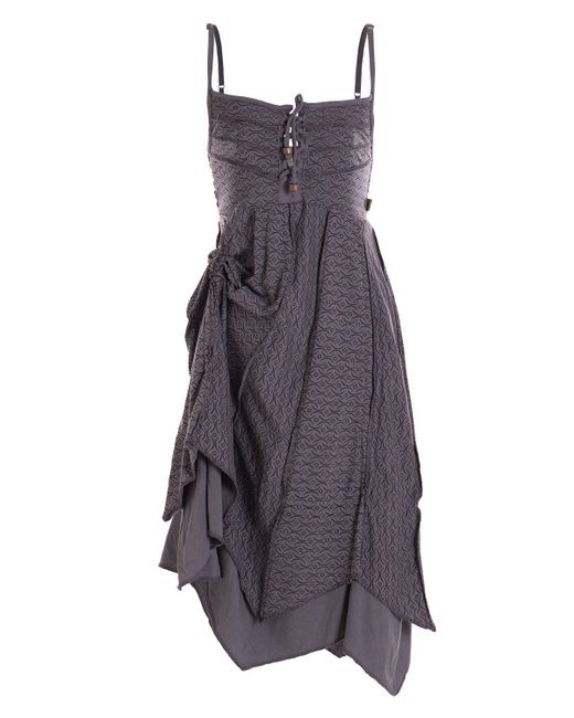 Vishes Purple Sommerkleid Sommer-Kleider längen-verstellbar Spagettiträger-Kleid Hippi