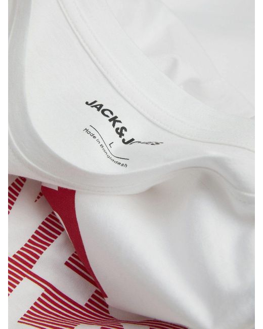 Jack & Jones T-Shirt JJFLINT TEE SS CREW NECK in White für Herren
