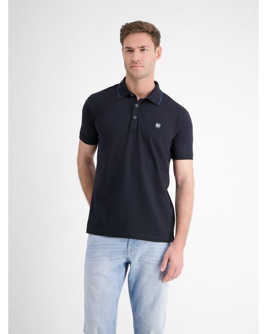 Lerros Poloshirt mit Logo Stickerei in Blue für Herren