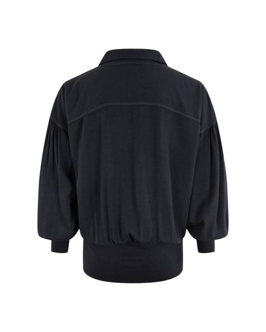 Moscow Design Blue Hemdbluse Easton Bluse mit Kent Kragen u. elastischem Bund in versch. Farben