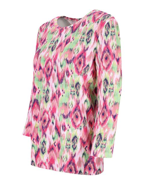 Hajo Pink Blusentop Shirt Ikat-Print 3/4 Arm
