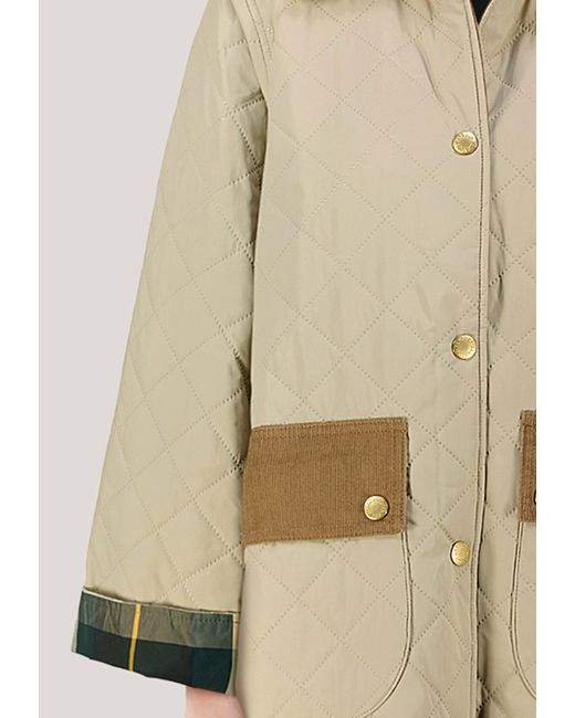 Barbour Natural Steppjacke mit Cordkragen CORINNE Relaxed Fit