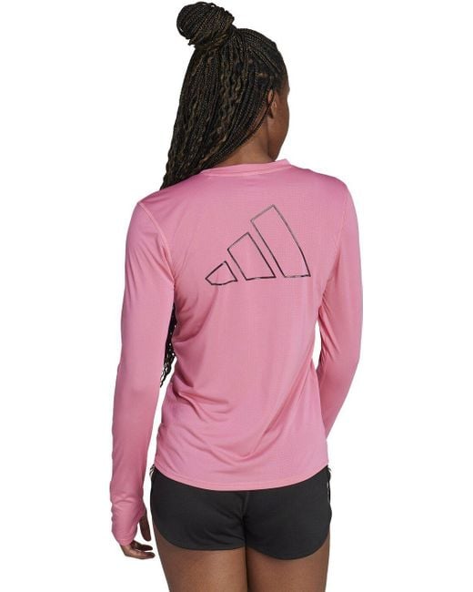 Adidas Pink Langarmshirt RI 3B LS TEE BLACK/RUNWHT/RED
