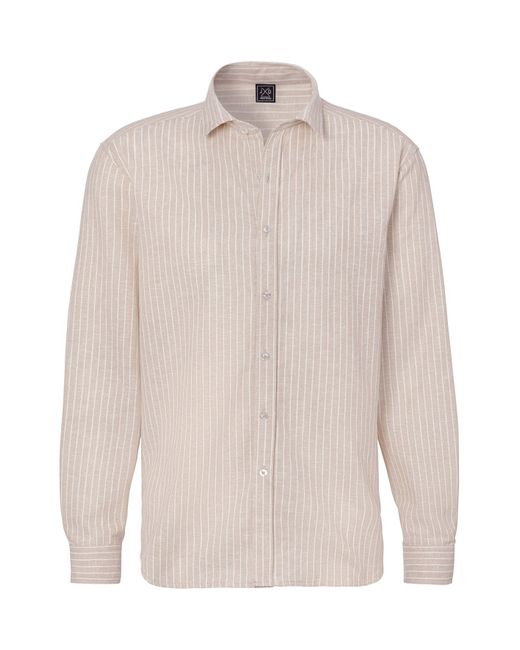 John Devin Langarmhemd Regular Fit, Streifenhemd aus reiner Baumwolle in White für Herren