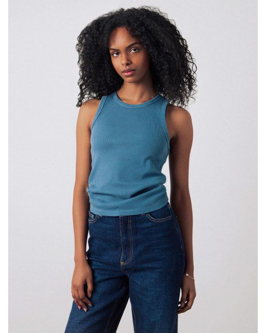 HONEST BASICS Blue Ringertop aus OCS und GRS zertifizierter Bio-Baumwolle