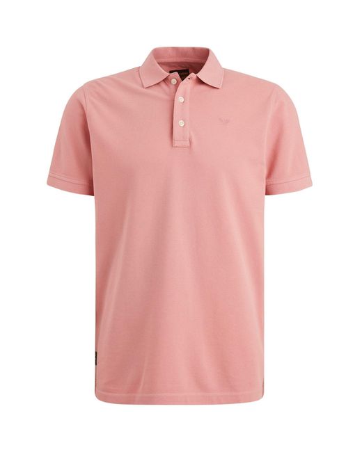 PME LEGEND T-Shirt Short sleeve polo Pique garment dy in Pink für Herren
