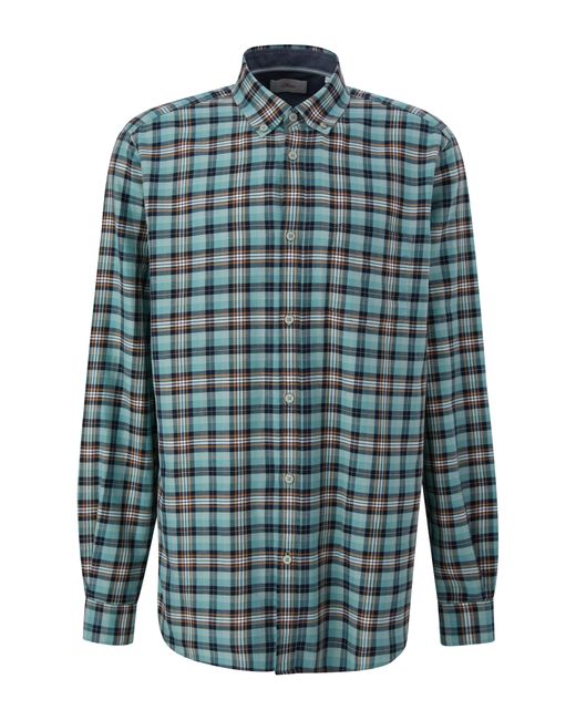 S.oliver Langarmhemd Regular: Hemd mit Button-down-Kragen in Blue für Herren