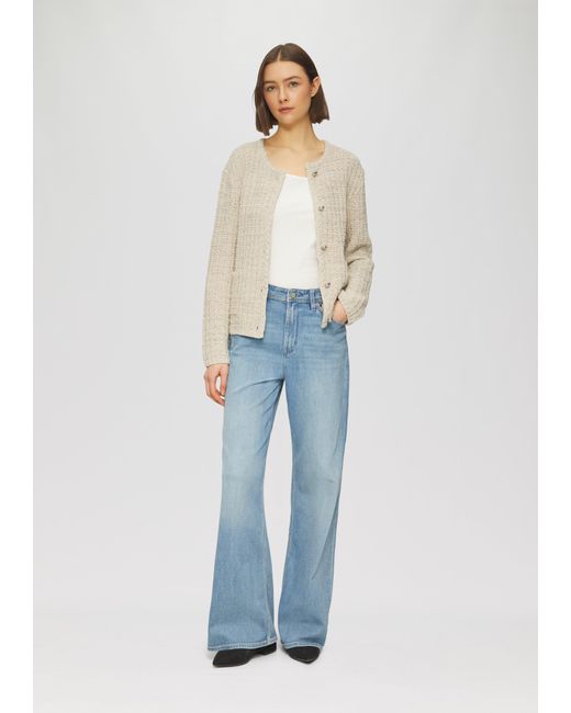 S.oliver Natural Strukturierte Strickjacke in Melange-Optik