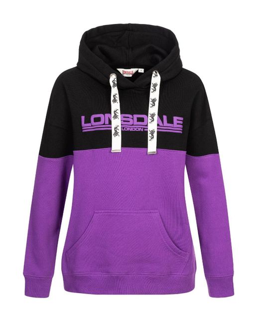 Lonsdale Purple Hoodie Kapuzenpullover Oversize Wardie