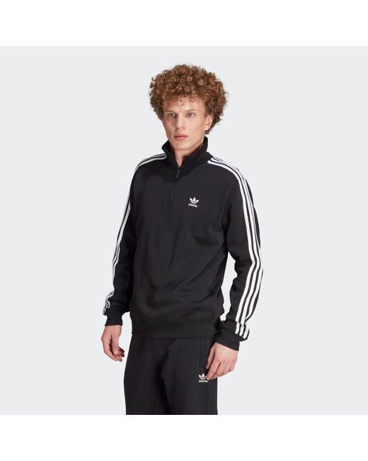 Adidas Originals Sweatshirt Adicolor Classics 3-Stripes Half Zip Sweater in Black für Herren