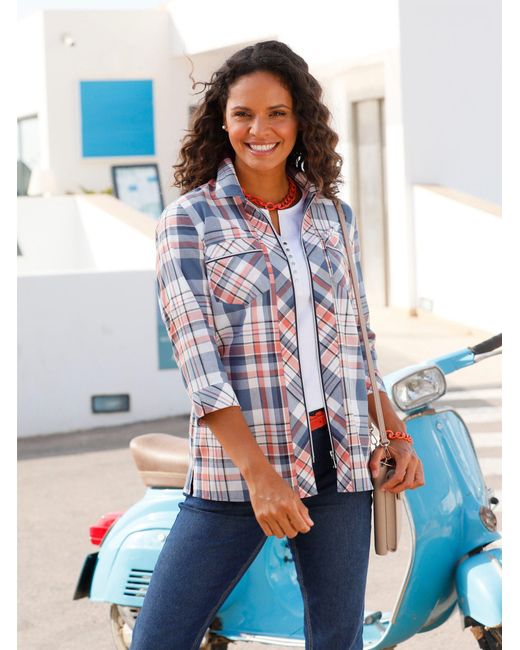 WITT Blue Klassische Bluse Karobluse
