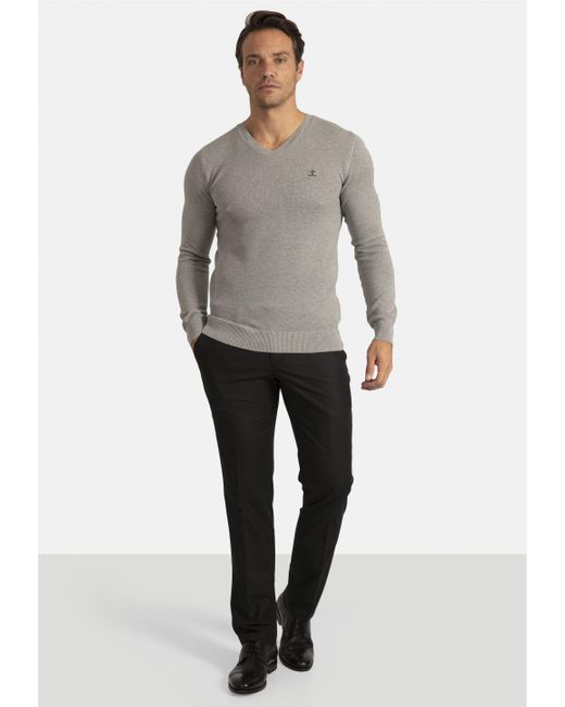 Sir Raymond Tailor Pullover Liva mit elegantem V-Ausschnitt in Gray für Herren