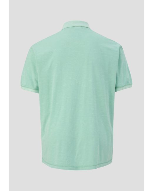S.oliver Kurzarmshirt Poloshirt mit kleinem Logo-Print Garment Dye in Green für Herren