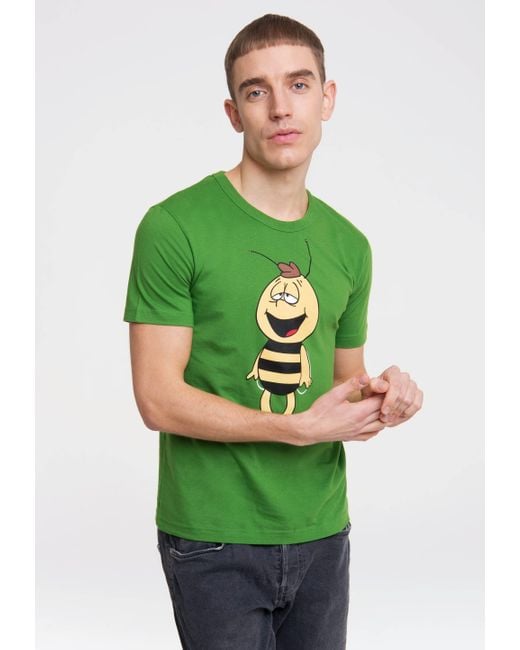 T-Shirt in Grün Maja | Logoshirt DE Print Biene Willi Herren mit Lyst für lustigem