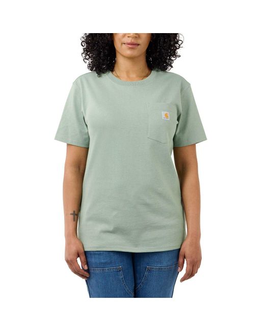 Carhartt Green T-Shirt Loose Fit Heavyweight Short-Sleeve Pocket