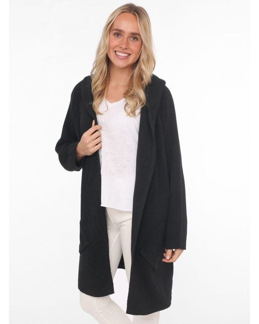 Zwillingsherz Black Strickjacke "Annabell" weichem Griff, lockerer fit, mit Wolle und Alpaka
