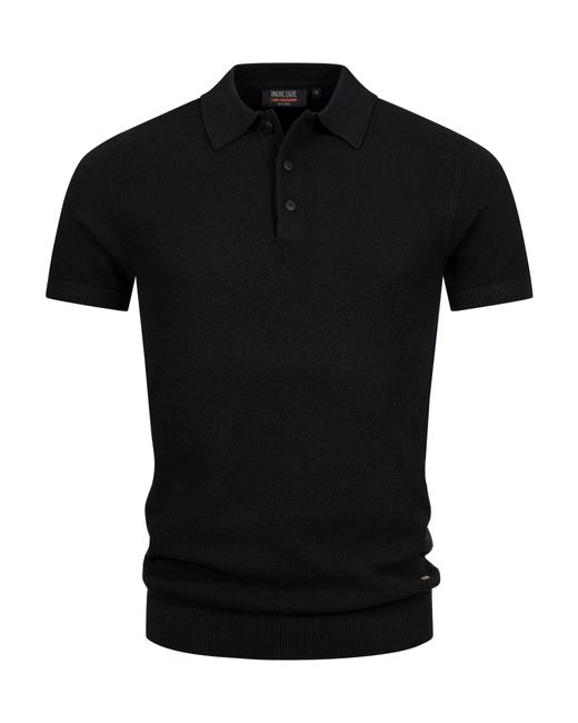 INDICODE Poloshirt INVorm mit dezent strukturierter Oberfläche für das gewisse Etwas in Black für Herren