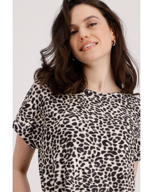 Monari Brown Shirtkleid mit allover Animalprint