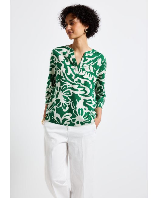 Street One Green Klassische Bluse mit All-Over Print