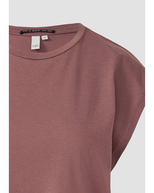 QS Purple Kurzarmshirt T-Shirt mit leicht überschnittenen Schultern