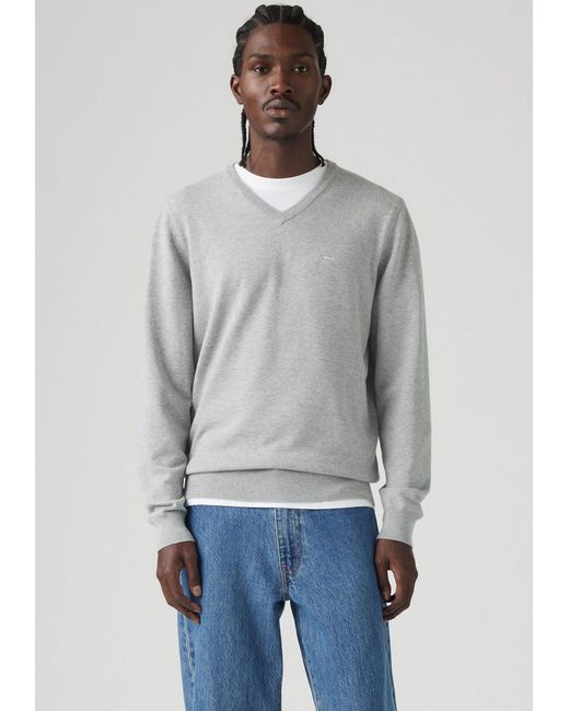 Levi's Levi's® Strickpullover LW NECK mit V-Ausschnitt in Gray für Herren