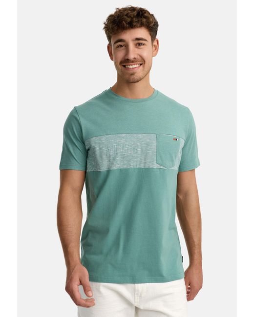 INDICODE T-Shirt INSprings mit dezenter Brusttasche aus angenehmem Material in Green für Herren