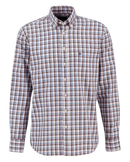 Fynch-Hatton Langarmhemd Karohemd in Brown für Herren