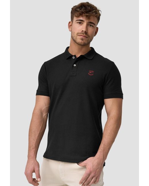 INDICODE Poloshirt Wadim mit feiner Logo-Stickerei auf der Brust in Black für Herren
