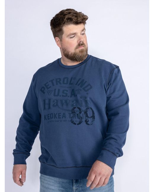 Petrol Industries Sweatshirt Men Sweater Round Neck in Blue für Herren