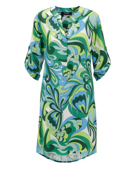 Aniston CASUAL Green Sommerkleid mit farbharmonischem, graphischem Druck