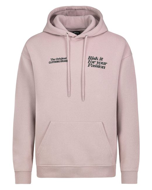 Sublevel Hoodie Kapuzenpullover mit Front-Print und Kängurutasche Passion Sweat in Pink für Herren