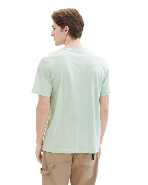 Tom Tailor Print-Shirt mit Frontprint-Logo in Green für Herren