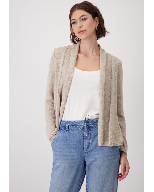 Monari White Strickjacke mit Umschlagkante
