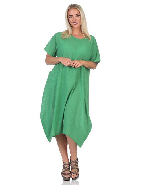 Mississhop Green Sommerkleid Leicht und Lebendig – 100 % Baumwollkleid M.387