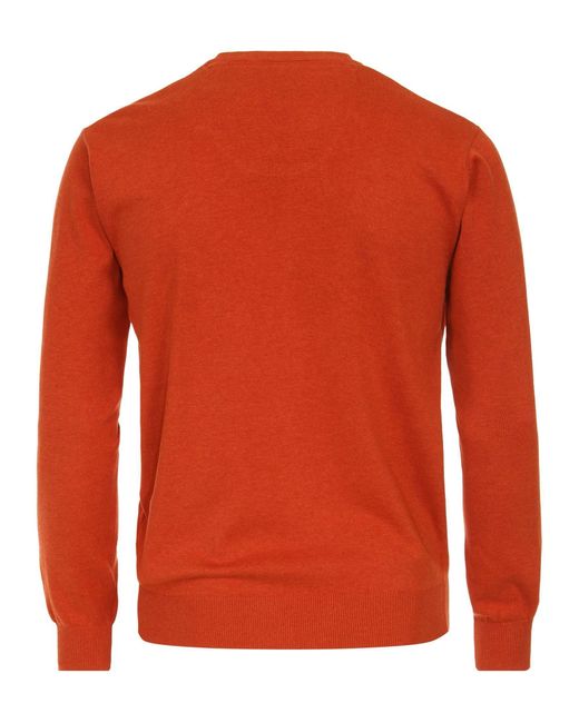 Redmond V-Ausschnitt-Pullover 600 in Orange für Herren
