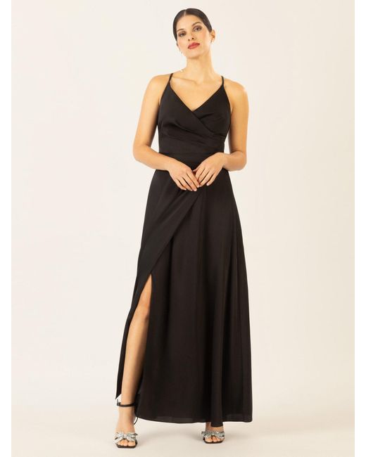 Apart Black Abendkleid mit Wickeleffekt