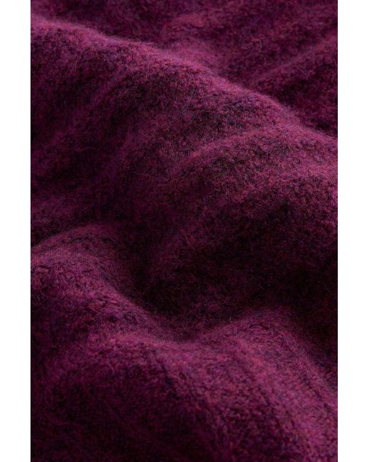 Next Purple Stehkragenpullover Strukturierter Strickpullover mit Stehkragen (1-tlg)