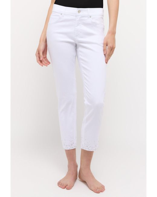 ANGELS White Slim-fit-Jeans ORNELLA SPARKLE bleached blue used