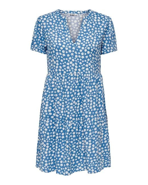 ONLY Blue Sommerkleid ONLZALLY LIFE /S THEA DRESS NOOS P