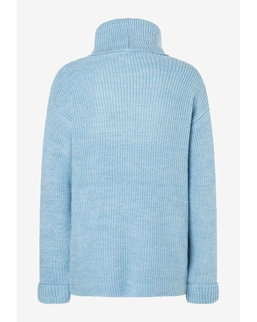 MORE&MORE Blue &MORE Rollkragenpullover Pullover with Rollne