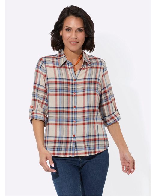 WITT White Klassische Bluse Flanellbluse