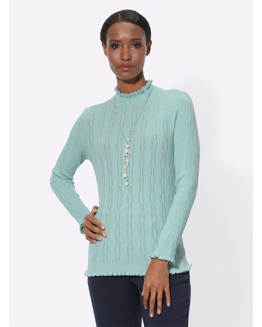 Creation L Blue Strickpullover Langarm-Pullover