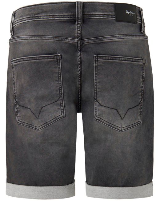 Pepe Jeans Jeansshorts mit umgeschlagenem Bund in Gray für Herren