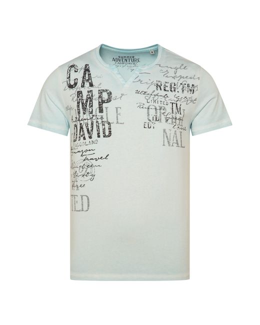 Camp David Rundhalsshirt aus Baumwolle in Gray für Herren