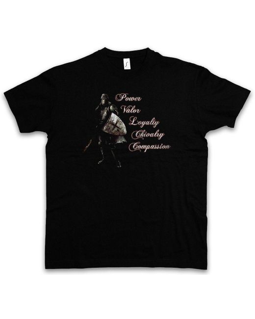 Urban Backwoods Print- Templar V T-Shirt Cross Templerkreuz Knight Ritter Orden in Black für Herren