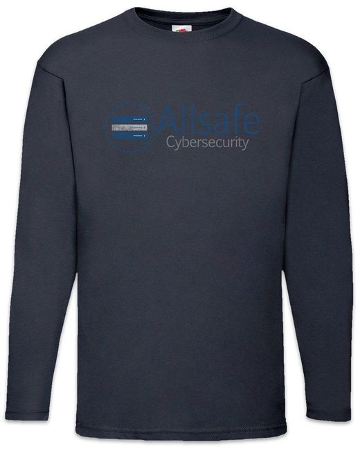 Urban Backwoods Langarmshirt Allsafe Cybersecurity Langarm T-Shirt Fsociety Hacker Evil E Corp Mr. in Blue für Herren
